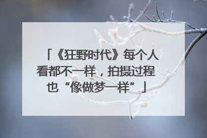 《狂野时代》每个人看都不一样，拍摄过程也“像做梦一样”