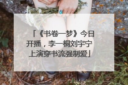 《书卷一梦》今日开播，李一桐刘宇宁上演穿书流强制爱