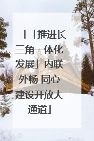 「推进长三角一体化发展」内联外畅 同心建设开放大通道