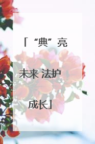 “典”亮未来 法护成长
