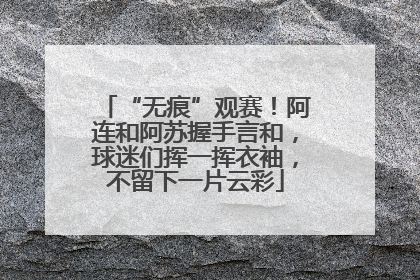 “无痕”观赛！阿连和阿苏握手言和，球迷们挥一挥衣袖，不留下一片云彩