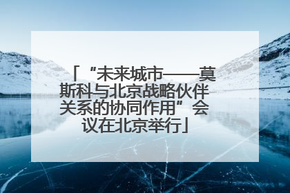 “未来城市——莫斯科与北京战略伙伴关系的协同作用”会议在北京举行