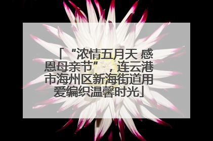 “浓情五月天 感恩母亲节”，连云港市海州区新海街道用爱编织温馨时光