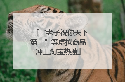 “老子祝你天下第一”等虚拟商品冲上淘宝热搜