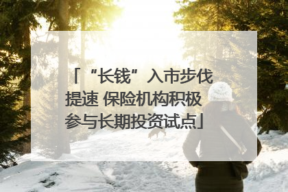 “长钱”入市步伐提速 保险机构积极参与长期投资试点