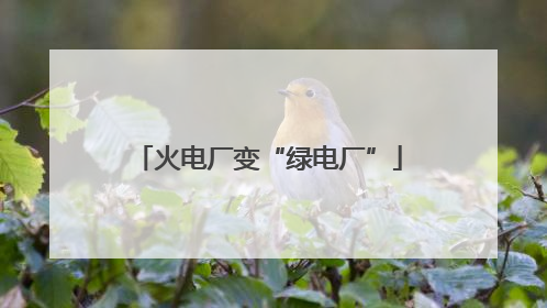 火电厂变“绿电厂”