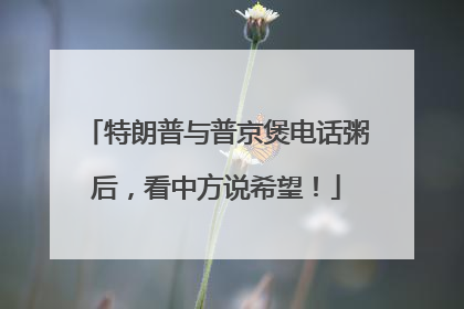 特朗普与普京煲电话粥后，看中方说希望！