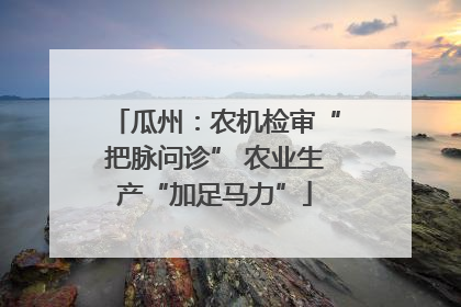 瓜州：农机检审“把脉问诊” 农业生产“加足马力”