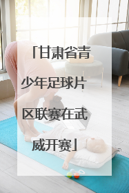 甘肃省青少年足球片区联赛在武威开赛
