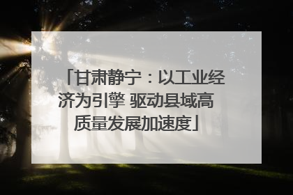 甘肃静宁：以工业经济为引擎 驱动县域高质量发展加速度