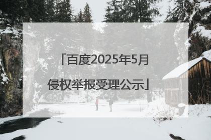 百度2025年5月侵权举报受理公示