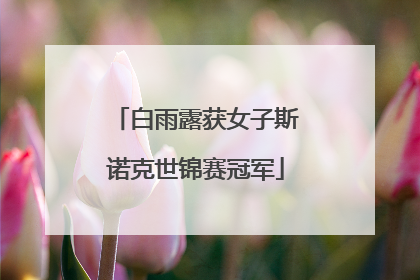 白雨露获女子斯诺克世锦赛冠军