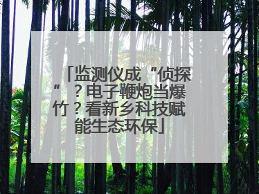 监测仪成“侦探”？电子鞭炮当爆竹？看新乡科技赋能生态环保