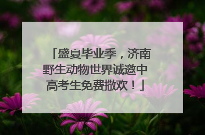 盛夏毕业季，济南野生动物世界诚邀中高考生免费撒欢！