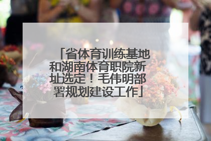 省体育训练基地和湖南体育职院新址选定！毛伟明部署规划建设工作