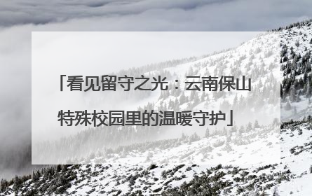 看见留守之光：云南保山特殊校园里的温暖守护