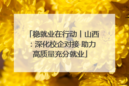 稳就业在行动丨山西：深化校企对接 助力高质量充分就业