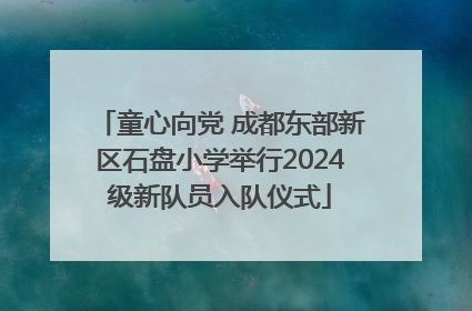 童心向党 成都东部新区石盘小学举行2024级新队员入队仪式