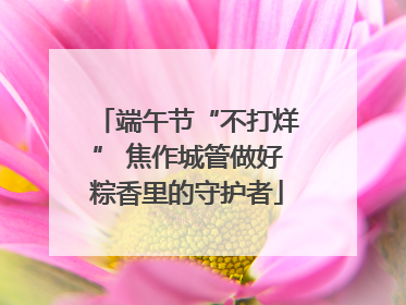 端午节“不打烊” 焦作城管做好粽香里的守护者