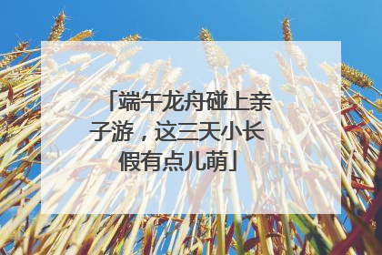 端午龙舟碰上亲子游，这三天小长假有点儿萌