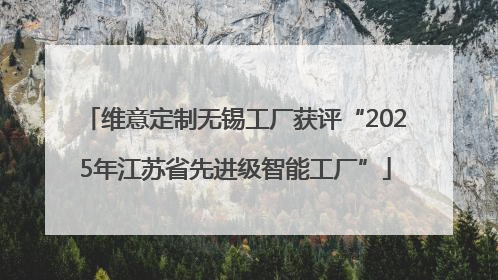 维意定制无锡工厂获评“2025年江苏省先进级智能工厂”