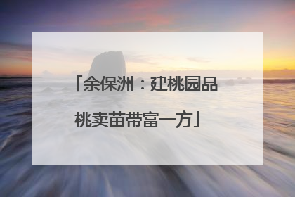 余保洲：建桃园品桃卖苗带富一方