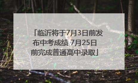 临沂将于7月3日前发布中考成绩 7月25日前完成普通高中录取