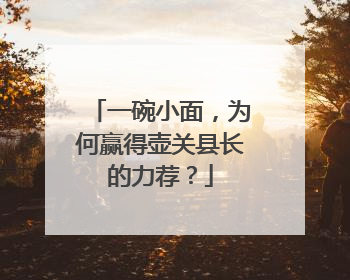 一碗小面，为何赢得壶关县长的力荐？