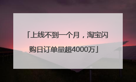 上线不到一个月，淘宝闪购日订单量超4000万