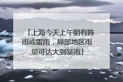 上海今天上午阴有阵雨或雷雨，局部地区雨量可达大到暴雨