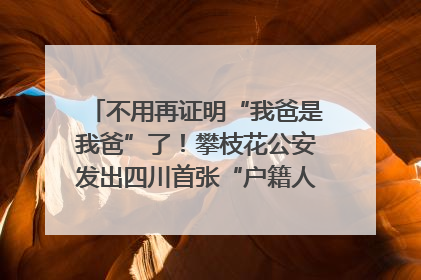 不用再证明“我爸是我爸”了！攀枝花公安发出四川首张“户籍人口直系亲属关系谱”