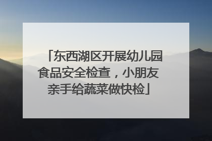 东西湖区开展幼儿园食品安全检查，小朋友亲手给蔬菜做快检
