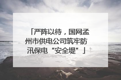 严阵以待，国网孟州市供电公司筑牢防汛保电“安全堤”