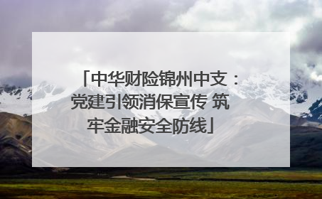 中华财险锦州中支：党建引领消保宣传 筑牢金融安全防线