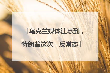 乌克兰媒体注意到，特朗普这次一反常态