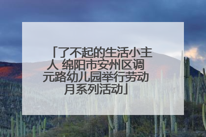 了不起的生活小主人 绵阳市安州区调元路幼儿园举行劳动月系列活动
