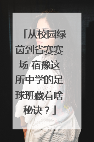从校园绿茵到省赛赛场 宿豫这所中学的足球班藏着啥秘诀？