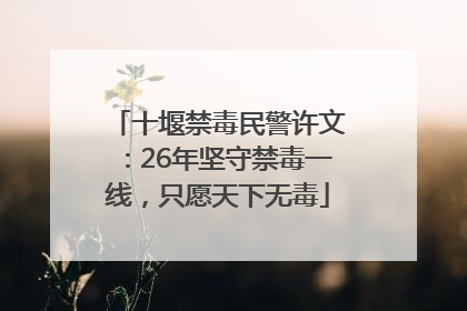 十堰禁毒民警许文：26年坚守禁毒一线，只愿天下无毒
