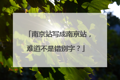 南京站写成南亰站，难道不是错别字？