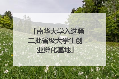 南华大学入选第二批省级大学生创业孵化基地