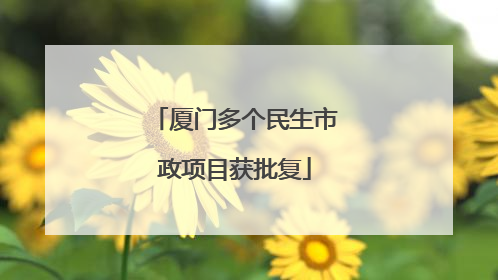 厦门多个民生市政项目获批复