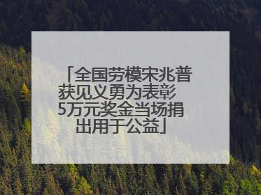 全国劳模宋兆普获见义勇为表彰 5万元奖金当场捐出用于公益
