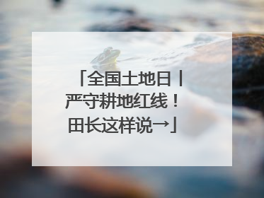全国土地日丨严守耕地红线！田长这样说→