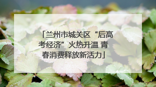 兰州市城关区“后高考经济”火热升温 青春消费释放新活力