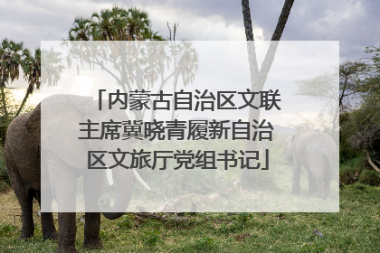 内蒙古自治区文联主席冀晓青履新自治区文旅厅党组书记