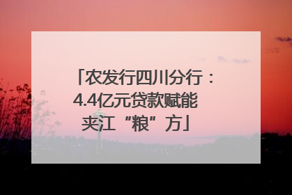 农发行四川分行：4.4亿元贷款赋能夹江“粮”方