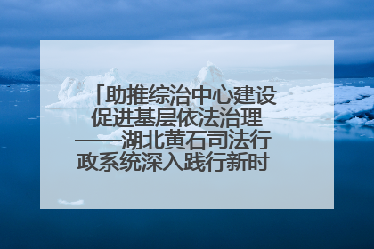 助推综治中心建设 促进基层依法治理——湖北黄石司法行政系统深入践行新时代枫桥经验