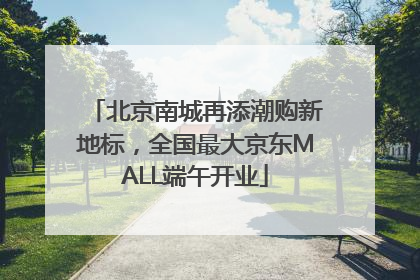 北京南城再添潮购新地标，全国最大京东MALL端午开业