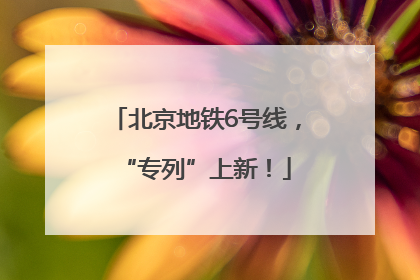 北京地铁6号线，“专列”上新！