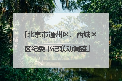 北京市通州区、西城区区纪委书记联动调整